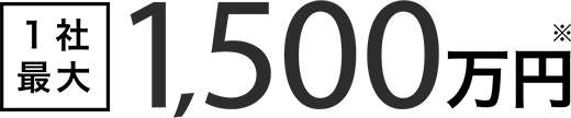 1社最大1,500万円※